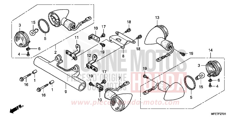 WINKER (VT750C2B) for Shadow Aero GRAPHITE BLACK (NHB01B) from 2010